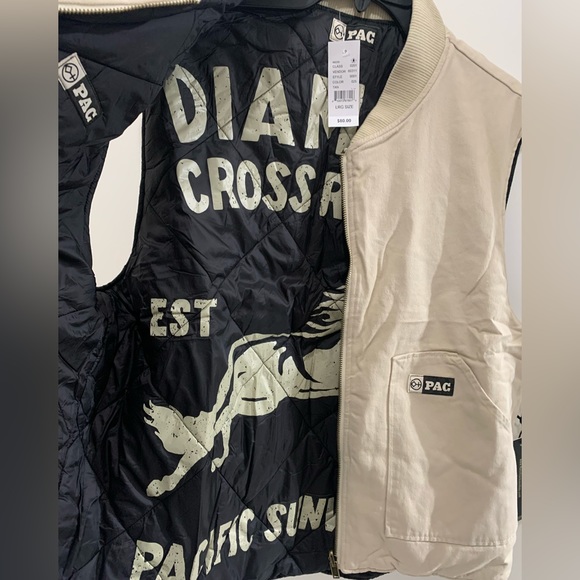NEW PACSUN Diamond Cross Ranch x PacSun Canvas Vest size:Large - Picture 7 of 7